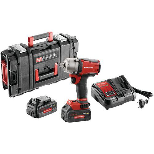 Compact impact wrench, 18 V + 2 x 5-Ah batteries - Facom Compact impact wrench, 18 V + 2 x 5-Ah batteries - Facom