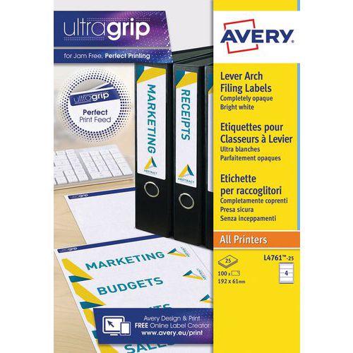 Binder spine label, white Binder spine label, white