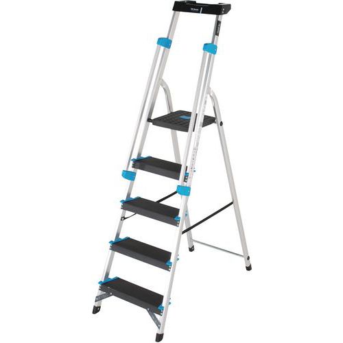 Aluminium Platform Step Ladders With 3 To 7 Extra Large Steps - Secure