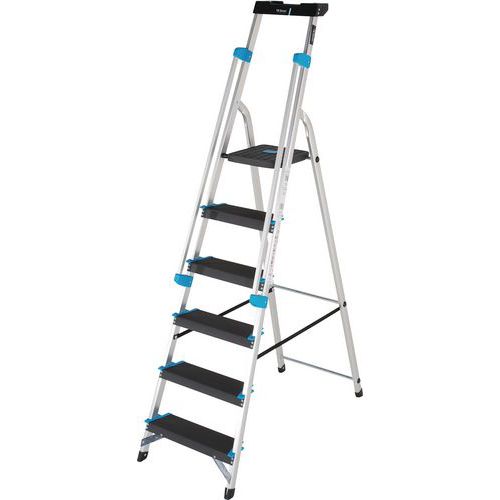 Aluminium Platform Step Ladders With 3 To 7 Extra Large Steps - Secure