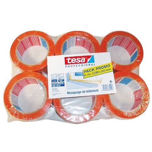 Orange PVC tape for buildings - 4843 - tesa