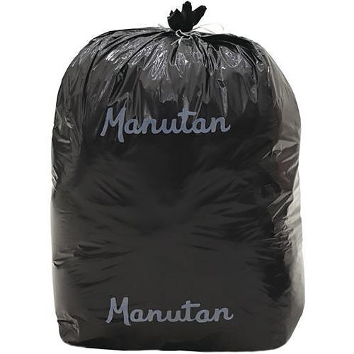 Light Duty Bin Bags - 60/160 Litre - Black Plastic - Manutan Expert Light Duty Bin Bags - 60/160 Litre - Black Plastic - Manutan Expert