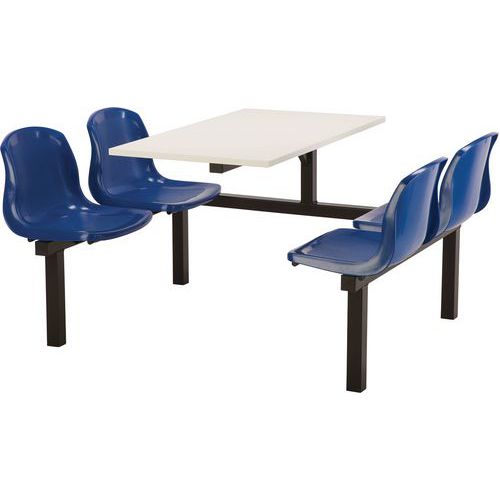 Modular Canteen Table - One-Way Access - 4 Seats