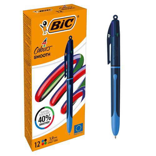 4 Colours ballpoint pen - Smooth Pro - Ultra-smooth ink - BIC