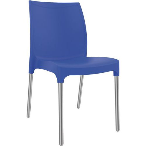 Outdoor Stacking Chairs - Plastic With Aluminium Legs - Tabilo Vibe