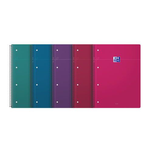 Smart punched spiral-bound notebook - 230 x 297 mm - Bright colours - Oxford