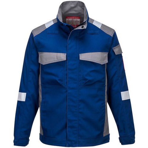 Blue Flame Resistant Workwear Industrial Jacket - S-XXL - Portwest UK