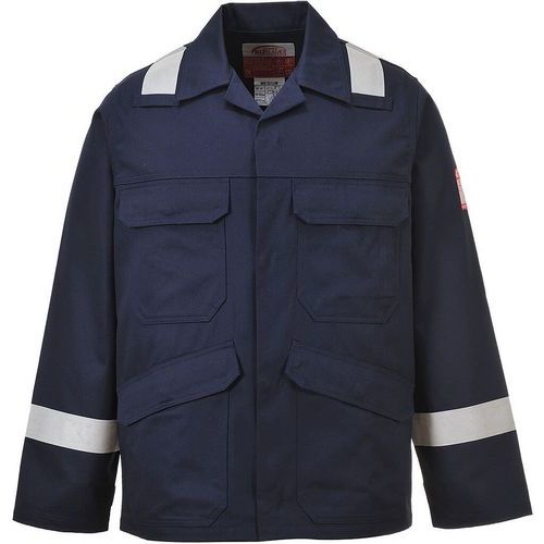Navy Blue Flame Resistant Workwear Jacket - Small-XXXL - Portwest UK