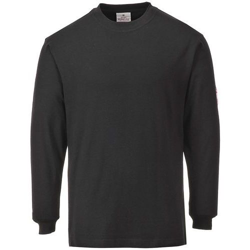 Flame/Static Resistant Long Sleeve T-Shirt - Black/Grey - Portwest UK