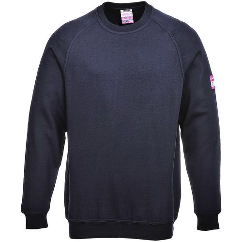 Navy Blue Flame & Static Resistant Sweatshirt - XS-3XL - Portwest UK