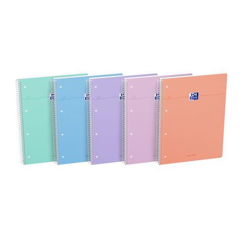 Smart Spiral ruled assorted Pastel notebooks - 23 x 29.7 cm - Oxford