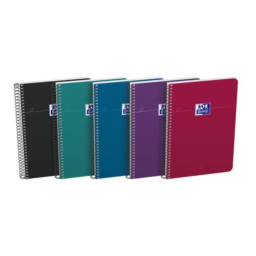Smart spiral-bound notebook - 160 pages -155 x 215 - 5/5 sq - Assorted Intense - Oxford