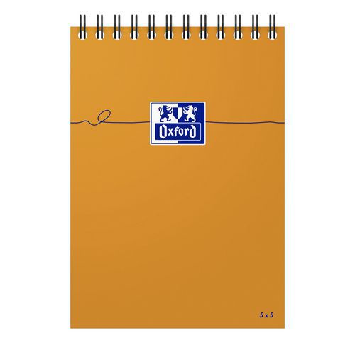 Orange twin-wire notepad - 160 pages - 105 x 148 - 5/5 sq - Oxford
