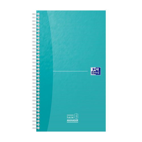 Task Manager notebook - 230 pages -141 x 246 - Aqua - Oxford