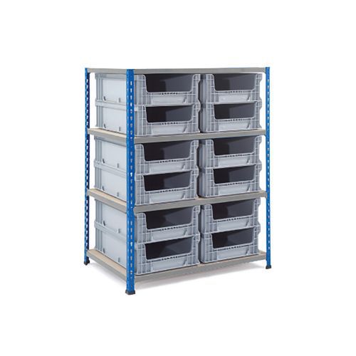 Rapid 2 Shelving (1220h x 915w) 12 Open Fronted Euro Containers