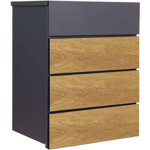 Phoenix Top Loading Smart Parcel Boxes- Black Or Wood Effect- Key Lock