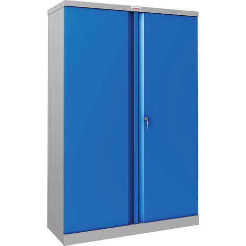 Phoenix SCL Metal Cupboard - 1-4 Shelves - Grey Red Or Blue - Key Lock