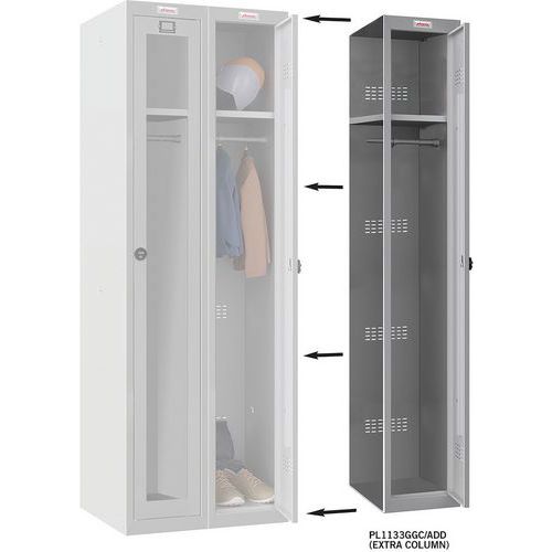 Phoenix Grey Lockers - Clear View Door - 1-4 Doors - Combination Lock