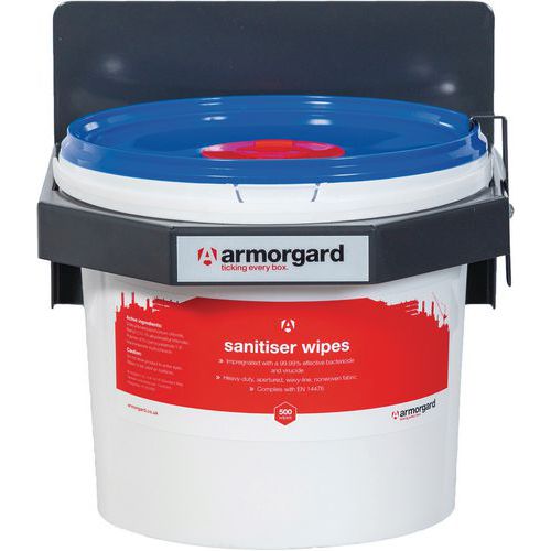 Tub of 500 Disinfectant Wipes & Free Wall Bracket - Armorgard