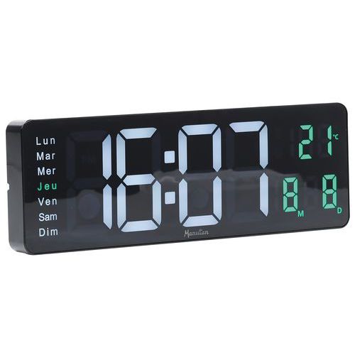 Rectangular LED wall clock - Manutan