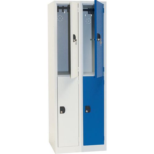 Tall Metal Storage Lockers - 2 Cabinets - 1800mm High - Manutan Expert Tall Metal Storage Lockers - 2 Cabinets - 1800mm High - Manutan Expert