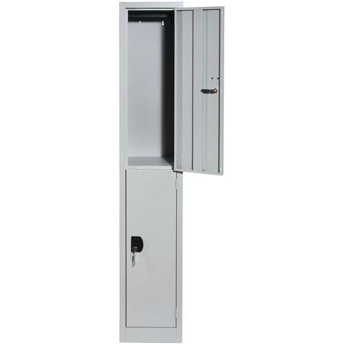 Tall Metal Storage Lockers - 2 Cabinets - Nestable - 1800mm High Tall Metal Storage Lockers - 2 Cabinets - Nestable - 1800mm High
