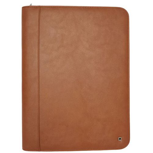 Brown A4 zipped conference folder - DESQ