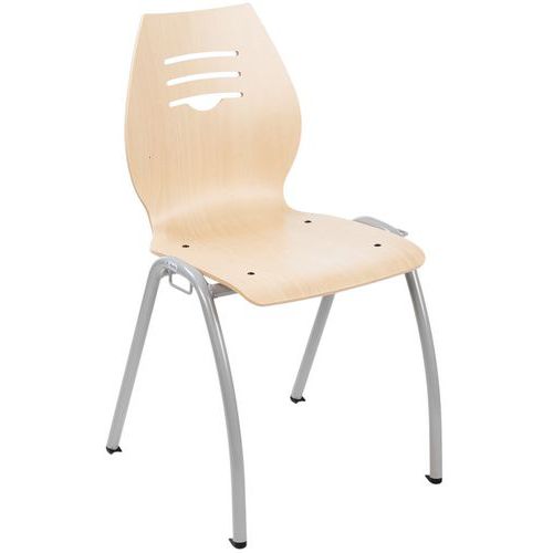 Java wooden shell chair, 4 legs - Manutan Expert