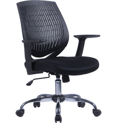 Black Mesh Office Chair - T Shaped Arms - Ultra - Eliza Tinsley