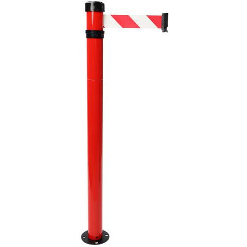 Belt Barriers - Floor Fixing - 2m Retractable Belt - Manutan Expert