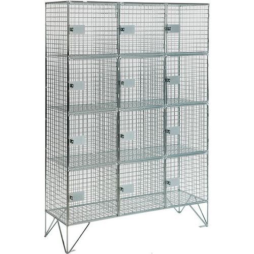 Wire Mesh Lockers - 12-20 Lockable Storage Boxes With Doors - AMP Wire