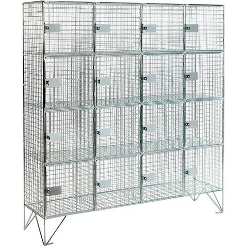 Wire Mesh Lockers - 12-20 Lockable Storage Boxes With Doors - AMP Wire