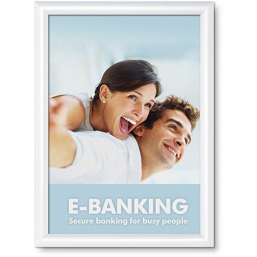 Aluminium snap frame with pointed corners - White - Manutan Expert