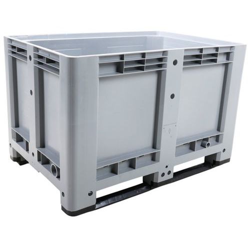 Stackable pallet container with solid sides - On feet - Manutan Expert