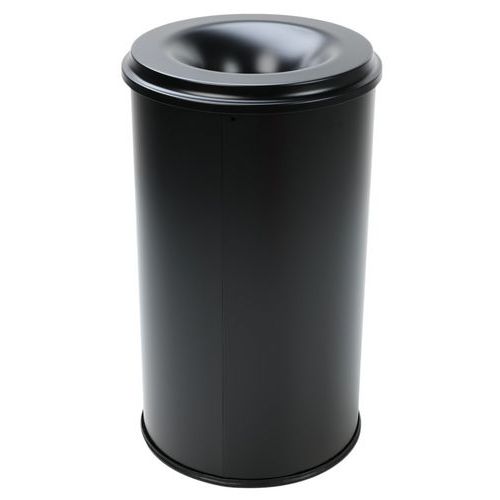 Metal Waste Bin - Fire Retardant - 20-110l - Black Or Grey - Manutan Expert