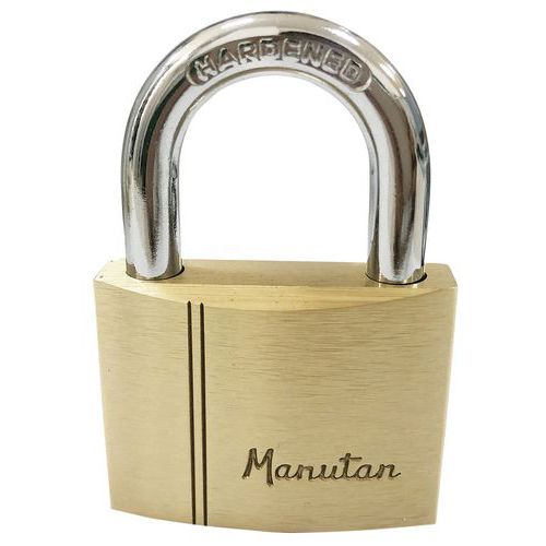 Brass safety padlock with key - Manutan Expert