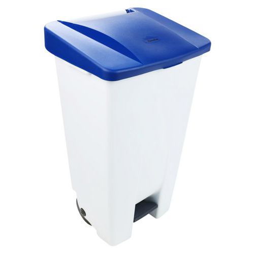 Plastic Mobile Pedal Bin - 120-Litre Selective Sorting - Manutan Expert