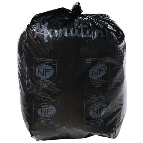 Black Bin Bag - Heavy Duty Waste - 50 Litre Capacity - Manutan Expert