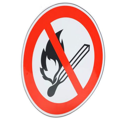 Adhesive prohibition sign - No naked flames - Manutan Expert