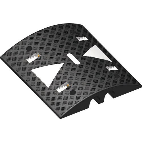 Heavy Duty Black/White Cable Protector Ramp - 2 Channels -TRAFFIC LINE