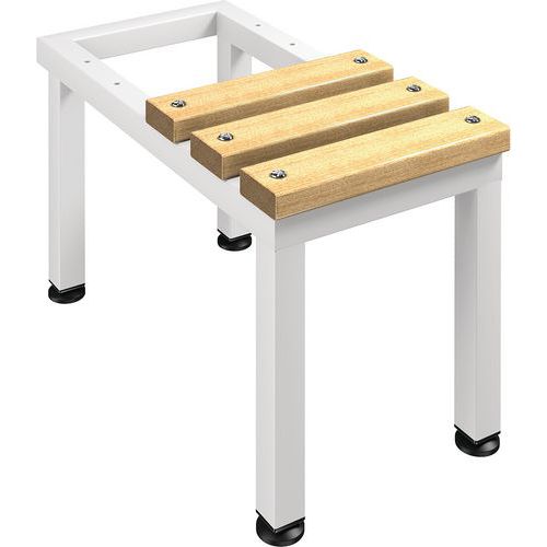 White 400mm High Locker Stand W/Bench Accessory - Pure