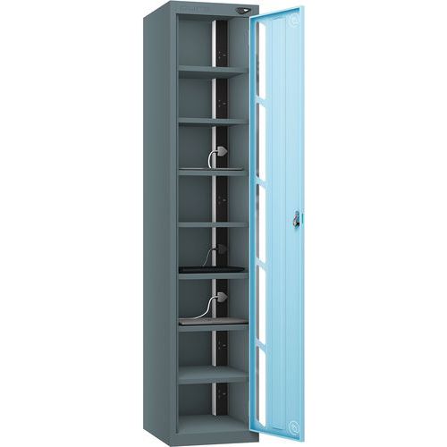Powered Laptop Locker - 1 Vision Door 8 Tiers & 3-Pin Plug -Pure Power