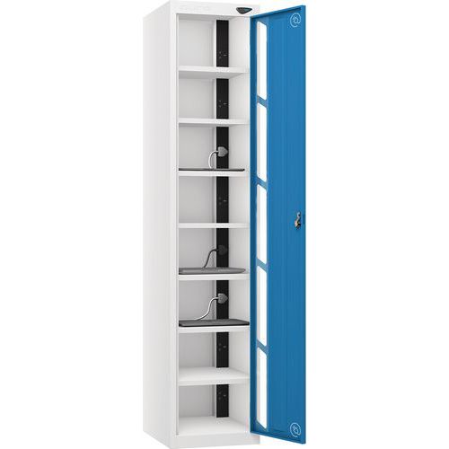 Powered Laptop Locker - 1 Vision Door 8 Tiers & 3-Pin Plug -Pure Power