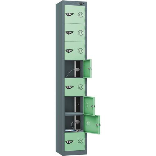 Powered Tablet Charging Locker - 15 Door & 3-Pin Plug - Pure Power