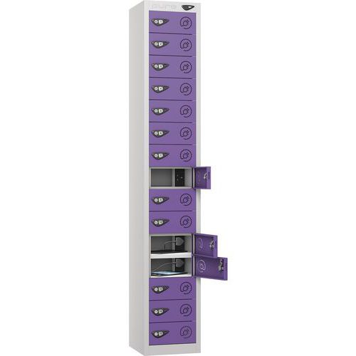 Powered Tablet Charging Locker - 15 Door & 3-Pin Plug - Pure Power