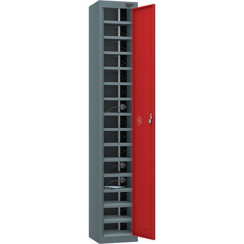 Powered Tablet Charging Locker - 1 Door 15 Tiers & 3-Pin Plug - Pure