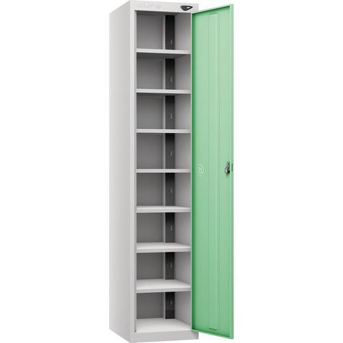 Powered Laptop Charging Locker - 1 Door 8 Tiers & 2-USBs - Pure Power