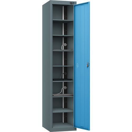 Powered Laptop Charging Locker - 1 Door 8 Tiers & 3-Pin Plug - Pure