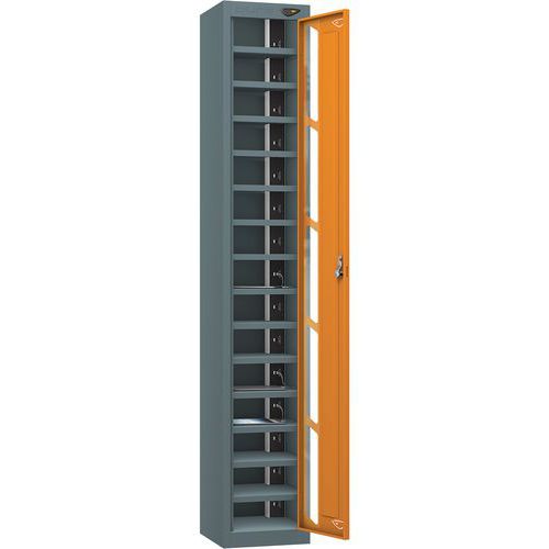 Powered Tablet Charging Locker - 1 Vision Door 15 Tiers & 2-USB - Pure