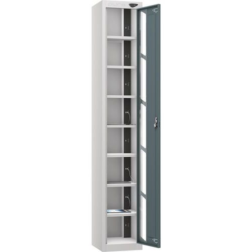 Powered Tablet Charging Locker - 1 Vision Door 8 Tiers & 2-USB - Pure